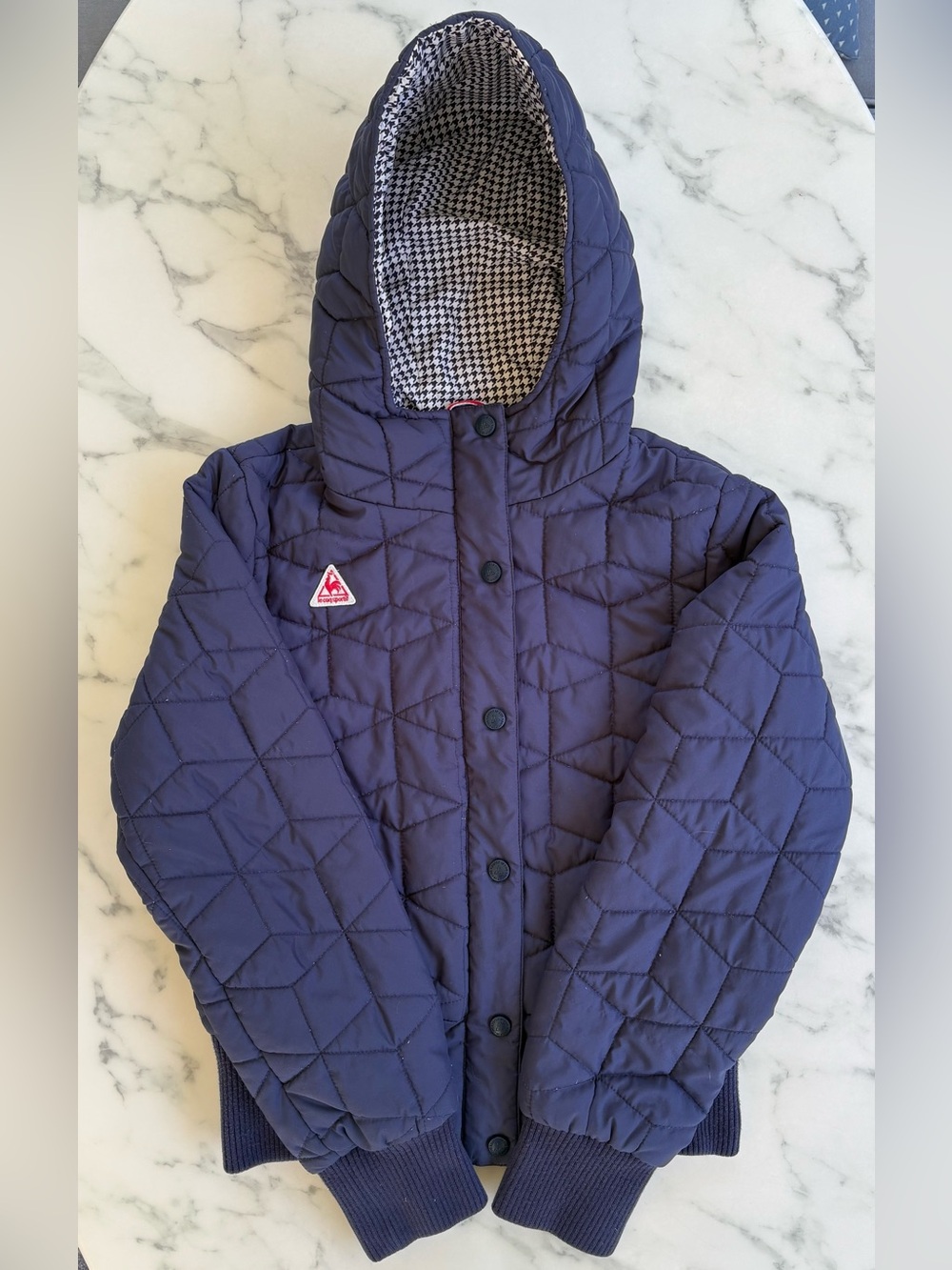Le Coq Sportif Quilted Puffer Jacket Size 0 Navy